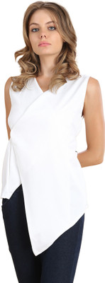 

Zoe Femme Party Sleeveless Solid Women's White Top, Offwhite