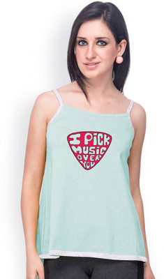 

Campus Sutra Casual Sleeveless Printed Women's Green, Grey Top