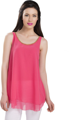 

Ishin Designer Studio Women's Solid Casual Pink Shirt