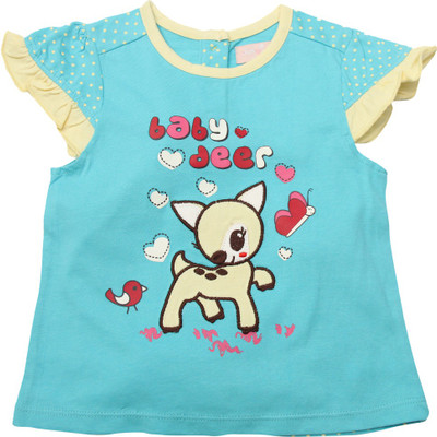 

JusCubs Baby Girls Casual Cotton Top(White, Pack of 1, Light blue