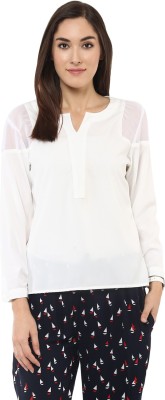 PANNKH Casual Full Sleeve Solid Women White Top