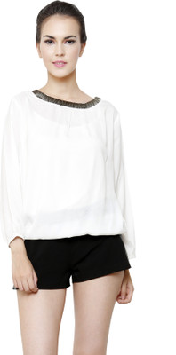 

I Am For You Casual Full Sleeve Solid Women's White Top
