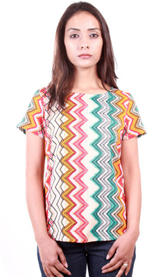 

AR2 Casual Short Sleeve Printed Women's Multicolor Top, Multi
