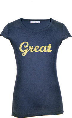 

Lil Orchids Casual Cotton Top(Blue, Pack of 1, Navy