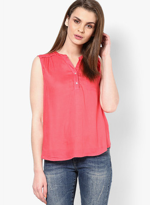 

Only Casual Sleeveless Solid Women's Red Top, Paradise pink