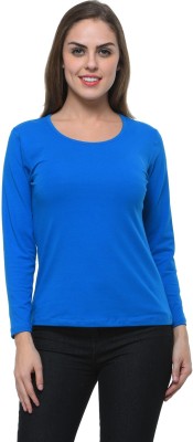 Frenchtrendz Casual 3/4 Sleeve, Full Sleeve Solid Women Blue Top