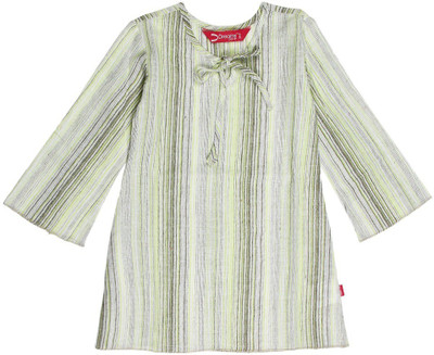 

Dreamszone Girls Casual Cotton A-line Top(Black, Pack of 1), Lime black