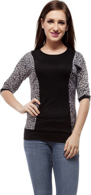 

Peptrends Casual Kimono Sleeve Solid Women's Black Top