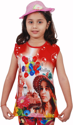 

Pari & Prince Girls Casual Cotton Top(Red, Pack of 1