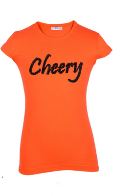 

Lil Orchids Girls Casual Cotton Top(Orange, Pack of 1, Coral