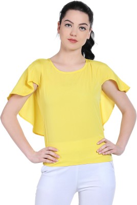 Style Quotient By Noi Casual Short Sleeve Solid Women Yellow Top
