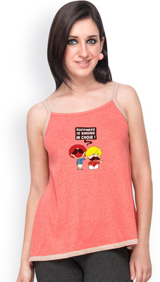 

Campus Sutra Casual Sleeveless Printed Women's Orange, Brown Top, Brown;peach