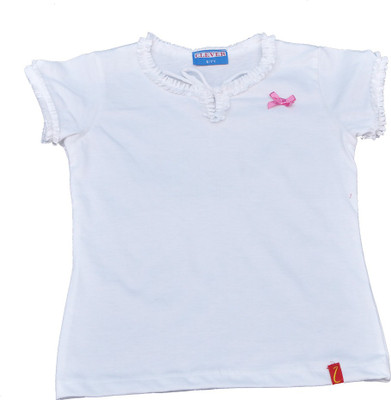 

Clever Girls Casual Cotton Top(White, Pack of 1