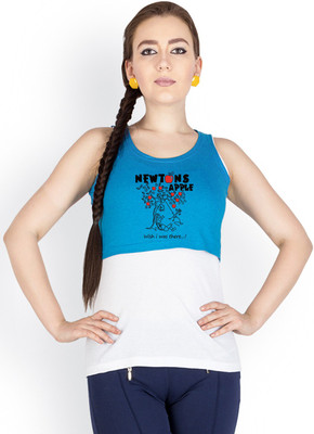 

Campus Sutra Casual Sleeveless Printed Women's Blue Top, Royal blue