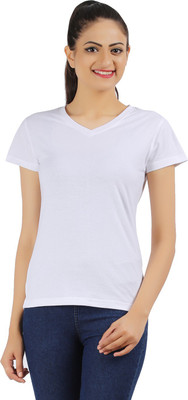 

Ap'pulse Casual Short Sleeve Solid Women's White Top