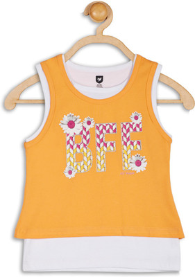 

612 League Girls Casual Cotton Top(Orange, Pack of 1