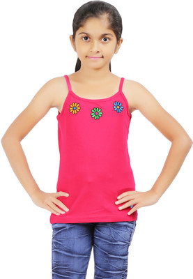 Ventra Girls Casual Cotton Top(Pink, Pack of 1) Ventra Girls Casual Cotton Top(Pink, Pack of 1)