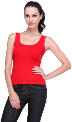 Bonita Casual Sleeveless Solid Women Red Top