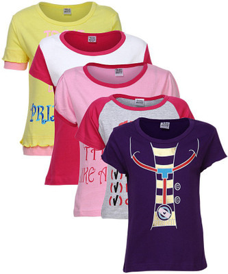 

Gkidz Casual Cotton Top(Multicolor, Pack of 5, Pink