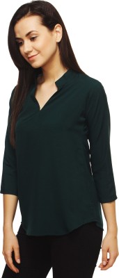 adyuth Casual Regular Sleeve Solid Women Dark Green Top