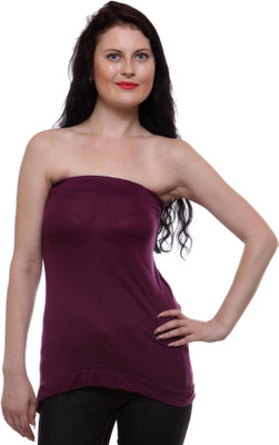 TEEMOODS Casual Sleeveless Solid Women Purple Top