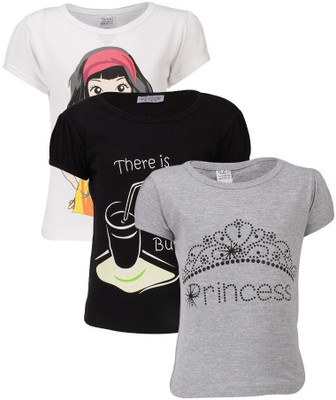 

Gkidz Casual Cotton Top(Multicolor, Pack of 3, Black
