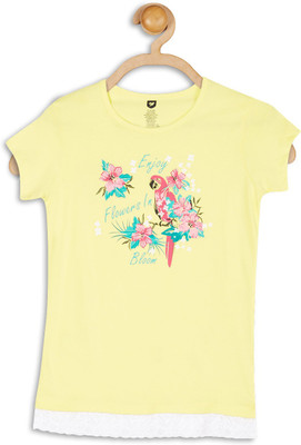 

612 League Girls Casual Cotton Top(Yellow, Pack of 1, Lt yellow
