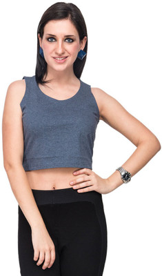 

Campus Sutra Casual Sleeveless Solid Women's Dark Blue Top