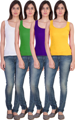 17.Hills Casual Sleeveless Solid Women Multicolor Top