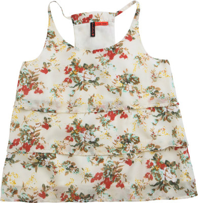 

SuperYoung Girls Casual Cotton Top(White, Pack of 1, Off white