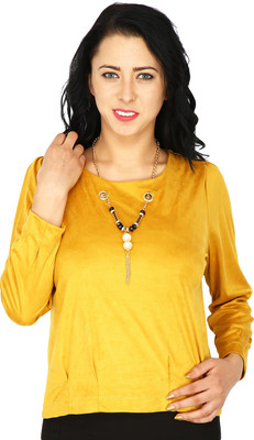 

Svt Ada Collections Casual Full Sleeve Solid Women's Yellow Top, Mustard