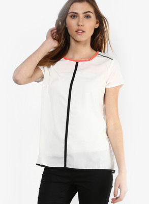 

Vero Moda Casual Short Sleeve Solid Women's White Top, Snow white