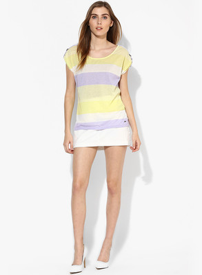 Vero Moda Printed Women's Round Neck Multicolor T-Shirt, Snow white
