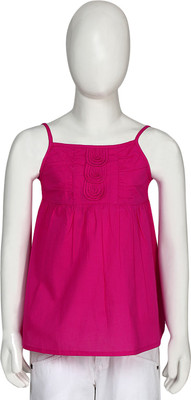 

Eves Pret A Porter Girls Casual Cotton Blouson Top(Pink, Pack of 1, Chic pink