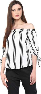 HARPA Casual 3/4 Sleeve Striped Women Multicolor Top HARPA Casual 3/4 Sleeve Striped Women Multicolor Top