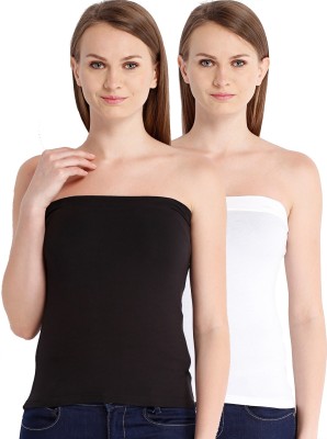 

Espresso Casual Sleeveless Solid Women's Black, White Top