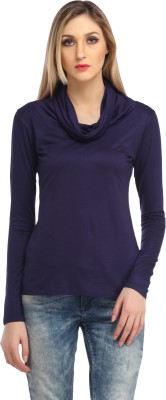 Cation Casual Full Sleeve Solid Women Blue Top