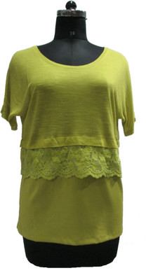 

I Am For You Casual Short Sleeve Solid Women's Green Top