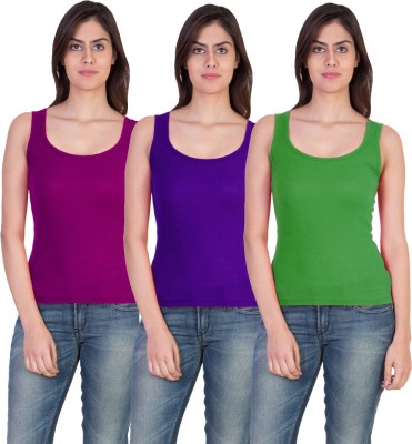 17.Hills Casual Sleeveless Solid Women Multicolor Top