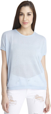 

Vero Moda Casual Short Sleeve Solid Women's Light Blue Top, Cashmere blue