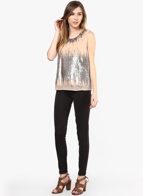 

Vero Moda Casual Sleeveless Embellished Women's Beige Top
