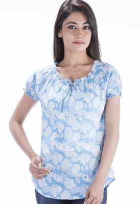 Amadore Casual Short Sleeve Floral Print Women Multicolor Top