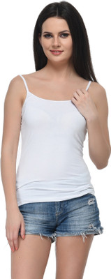 Frenchtrendz Casual Sleeveless Solid Women White Top