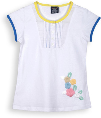 

Lilliput Girls Casual Cotton Top(White, Pack of 1