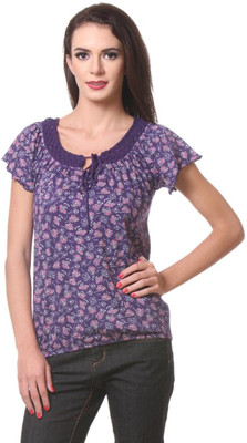 

Kotty Casual Short Sleeve Floral Print Women's Multicolor Top