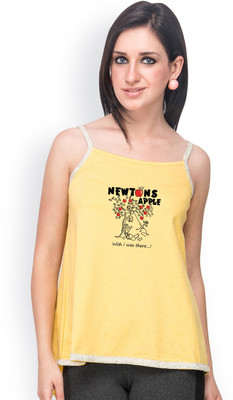 

Campus Sutra Casual Sleeveless Printed Women's Yellow, White Top, Cre8me;yellow