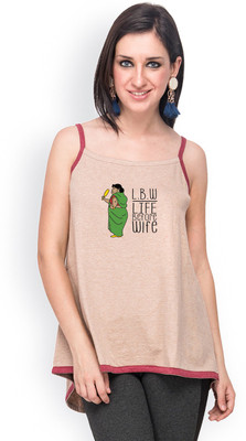 

Campus Sutra Casual Sleeveless Printed Women's Brown, Maroon Top