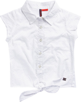 

SuperYoung Girls Casual Cotton Top(White, Pack of 1, Off white