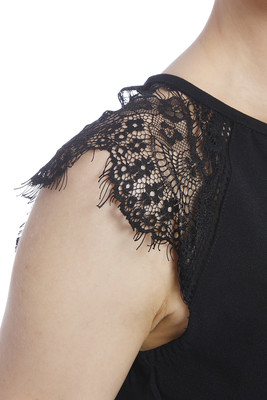 

Only Casual Cap Sleeve Solid Women's Black Top