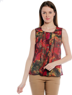 Style Quotient By Noi Casual Sleeveless Printed Women Multicolor Top